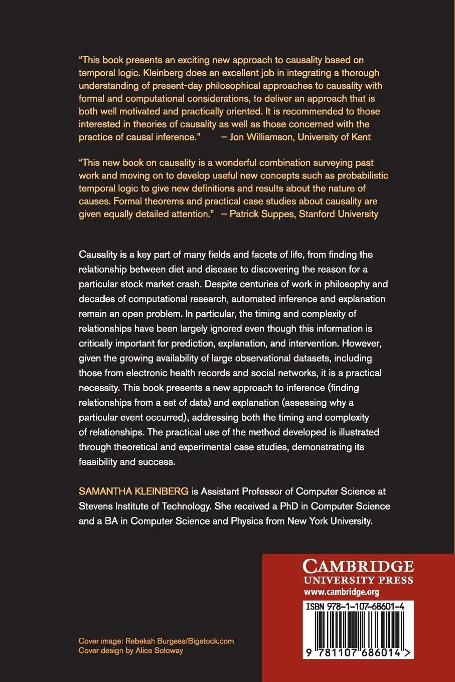 Rückseite: 9781107686014 | Causality, Probability, and Time | Samantha Kleinberg | Taschenbuch