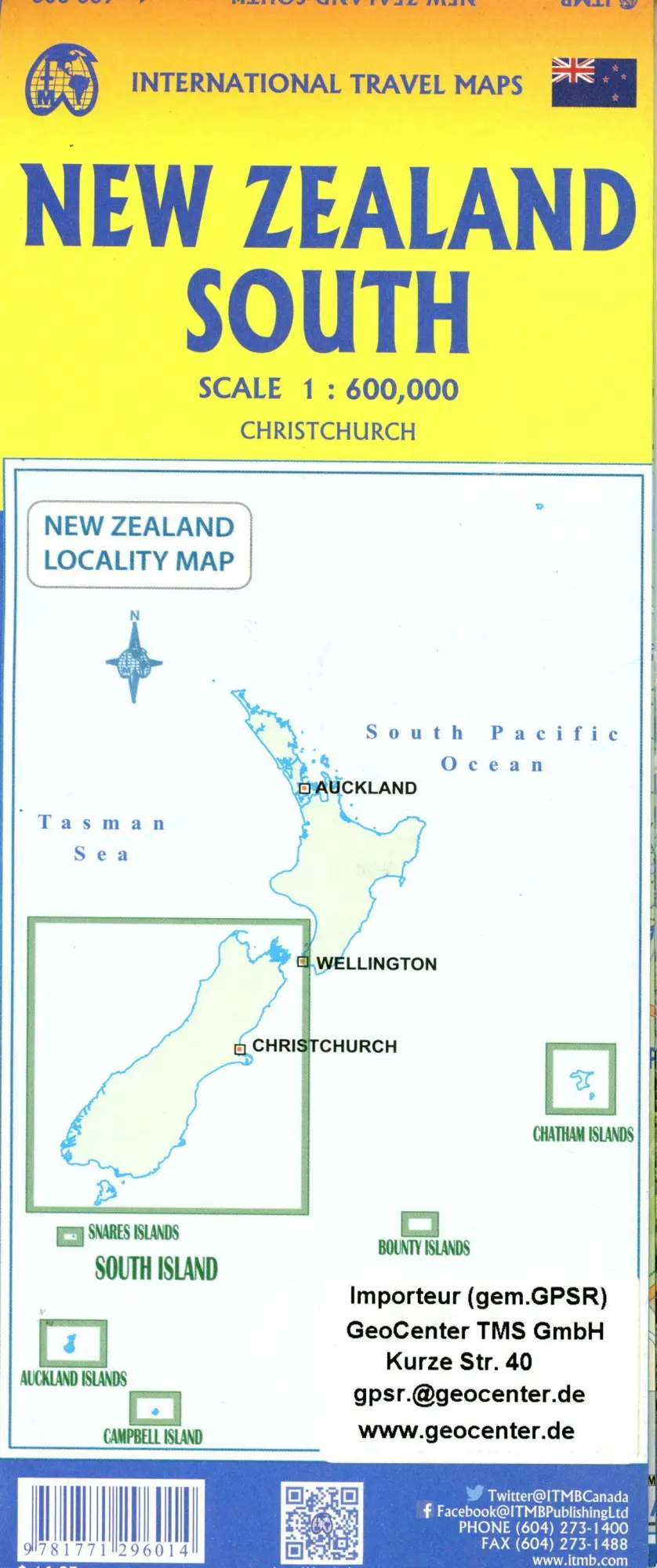 Bild: 9781771296014 | New Zealand South Island | ITM Map 1:600000 | (Land-)Karte | ITM Map
