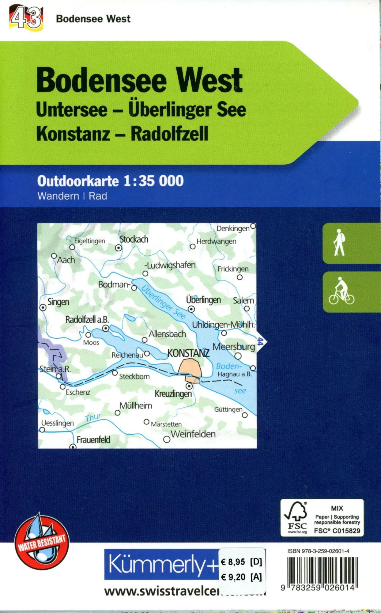 Bild: 9783259026014 | Kümmerly+Frey Outdoorkarte Deutschland 43 Bodensee West 1:35.000 | AG