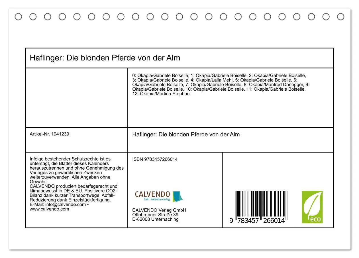 Bild: 9783457266014 | Haflinger: Die blonden Pferde von der Alm (Tischkalender 2026 DIN...
