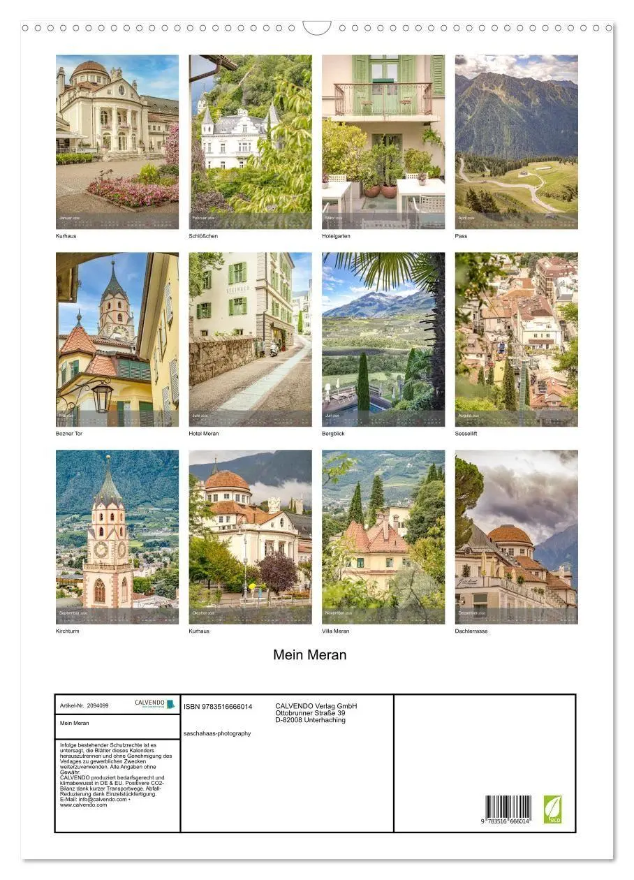 Bild: 9783516666014 | Mein Meran (Wandkalender 2026 DIN A2 hoch), CALVENDO Monatskalender