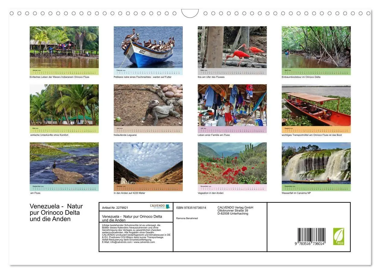 Bild: 9783516736014 | Venezuela - Natur pur Orinoco Delta und die Anden (Wandkalender...