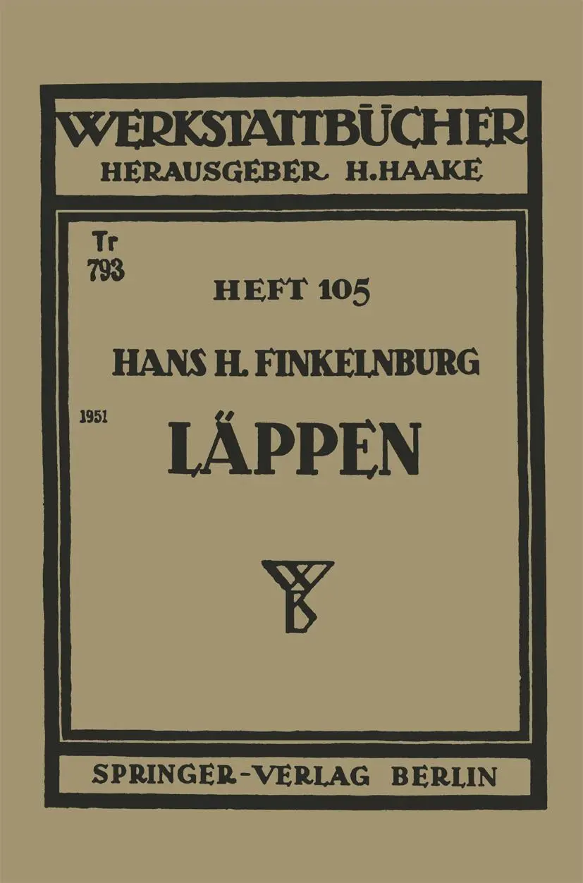 Cover: 9783540016014 | Läppen | H. H. Finkelnburg | Taschenbuch | 61 S. | Deutsch | Springer