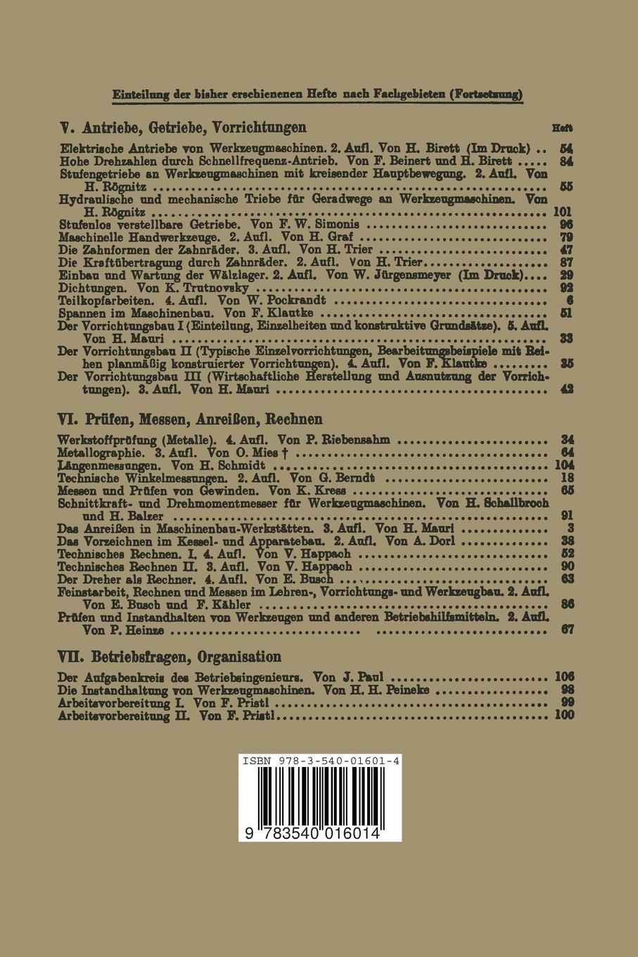 Rückseite: 9783540016014 | Läppen | H. H. Finkelnburg | Taschenbuch | 61 S. | Deutsch | Springer