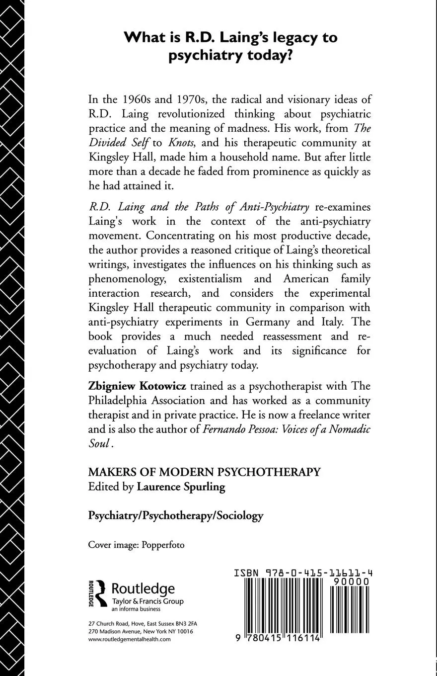 Rückseite: 9780415116114 | R.D. Laing and the Paths of Anti-Psychiatry | Zbigniew Kotowicz | Buch