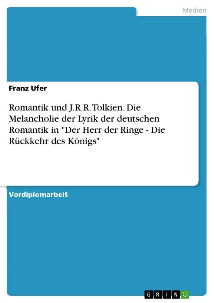 Cover: 9783346516114 | Romantik und J.R.R. Tolkien. Die Melancholie der Lyrik der...