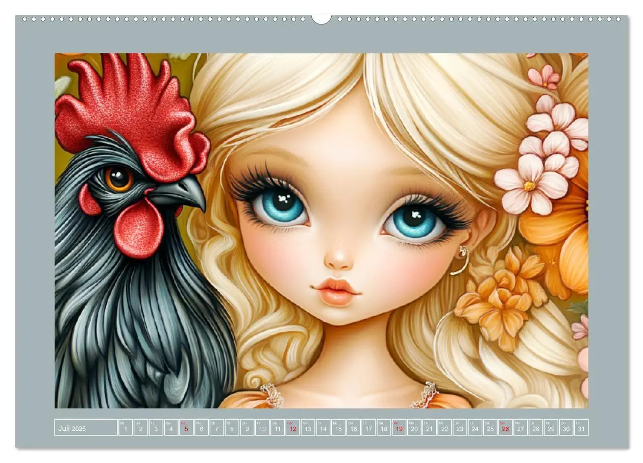Bild: 9783457326114 | Verträumte Mädchen. Tiere, Blumen, Liebe. (Wandkalender 2026 DIN A2...