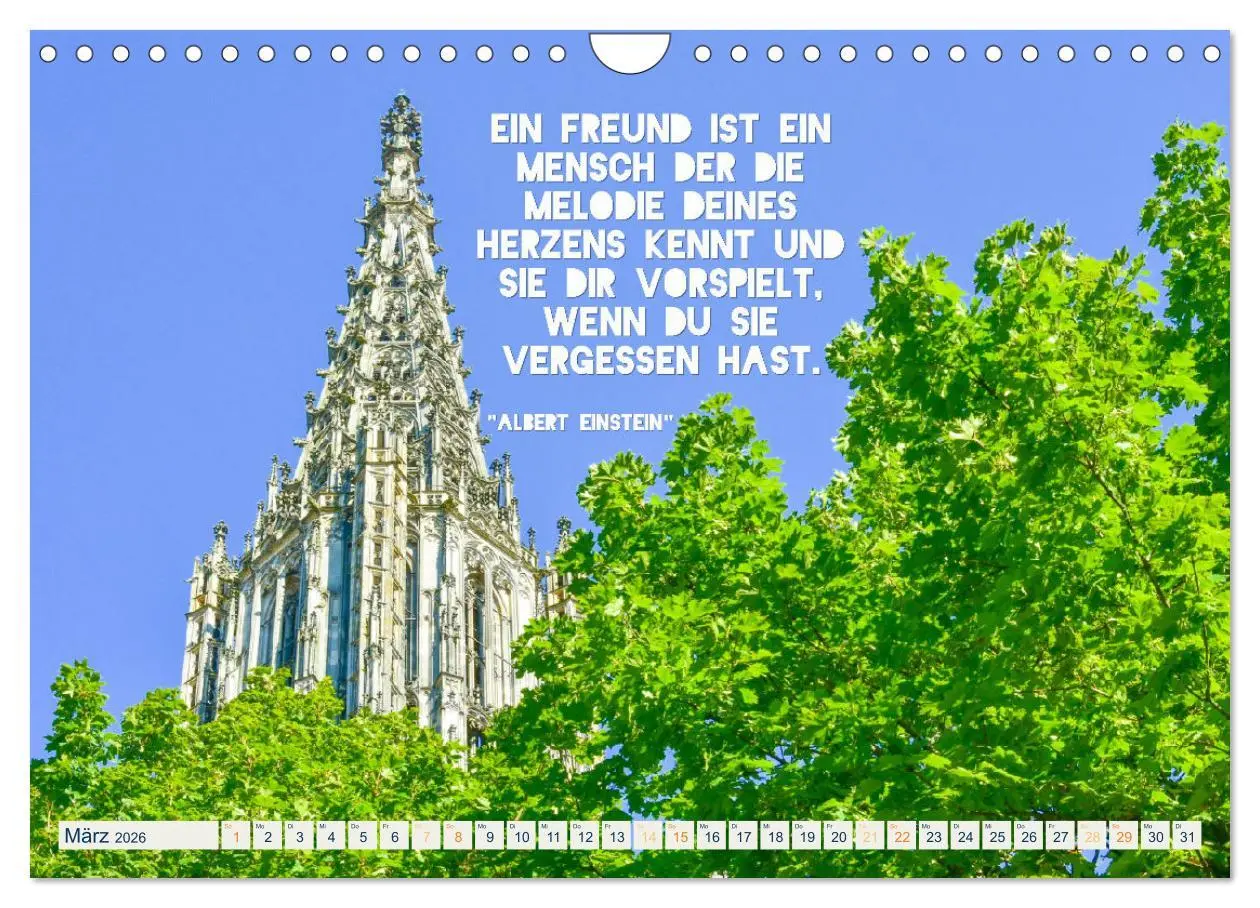 Bild: 9783457566114 | Ulmer Ansichten mit Zitaten von Albert Einstein (Wandkalender 2026...