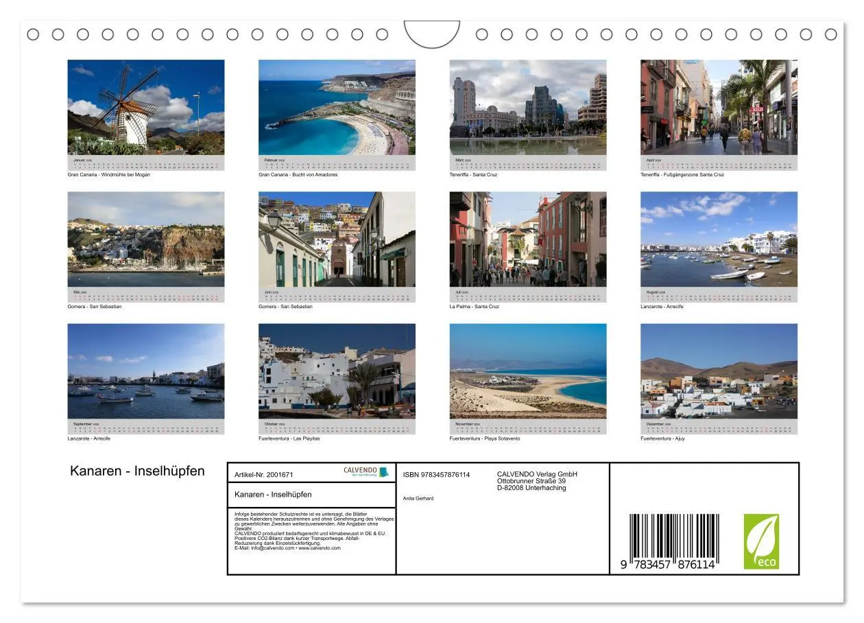 Bild: 9783457876114 | Kanaren - Inselhüpfen (Wandkalender 2026 DIN A4 quer), CALVENDO...