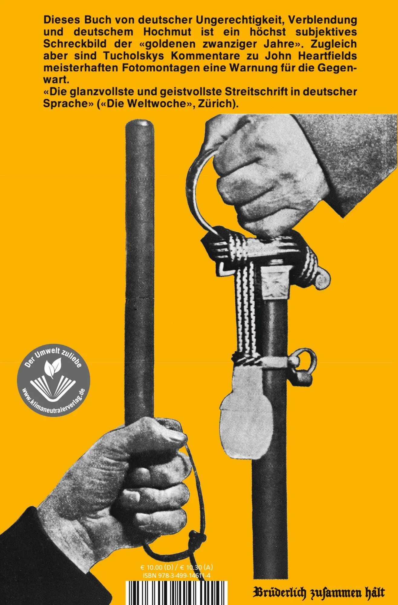 Rückseite: 9783499146114 | Deutschland, Deutschland über alles | Kurt Tucholsky | Taschenbuch