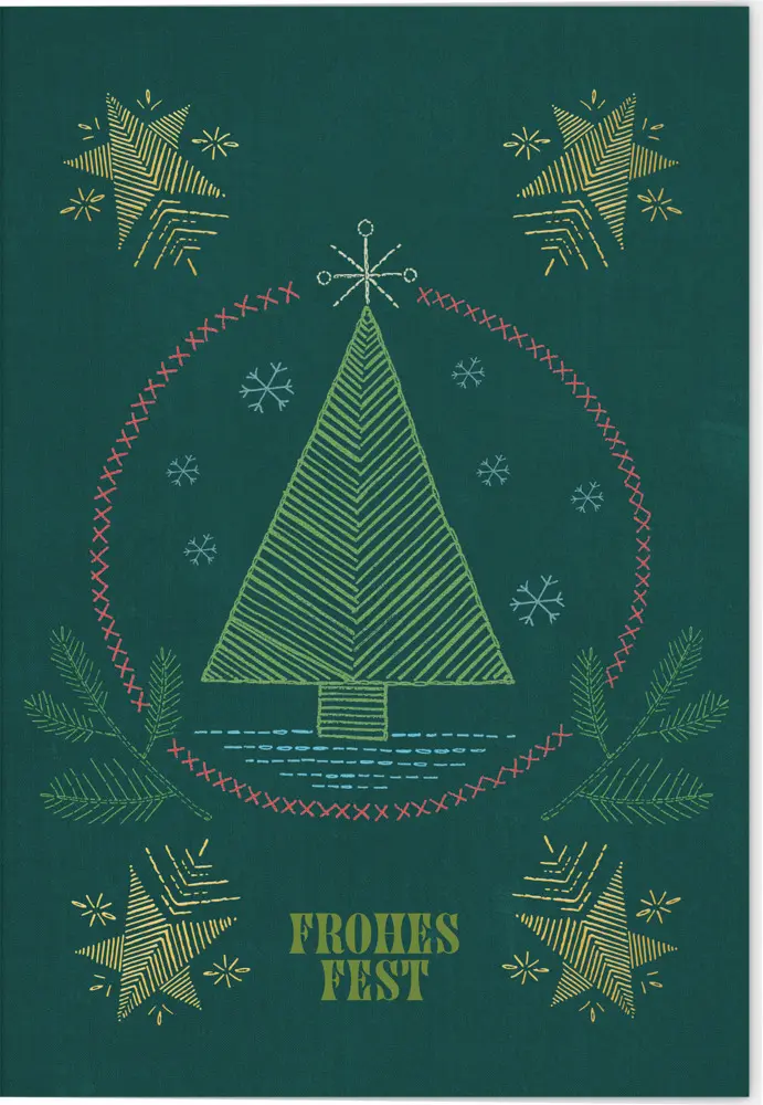 Cover: 4250915936314 | VE Weihnachten Klappkarte Motiv Frohes Fest 5 Ex. | farbig | Deutsch