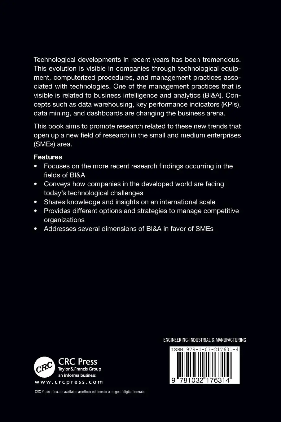 Rückseite: 9781032176314 | Business Intelligence and Analytics in Small and Medium Enterprises