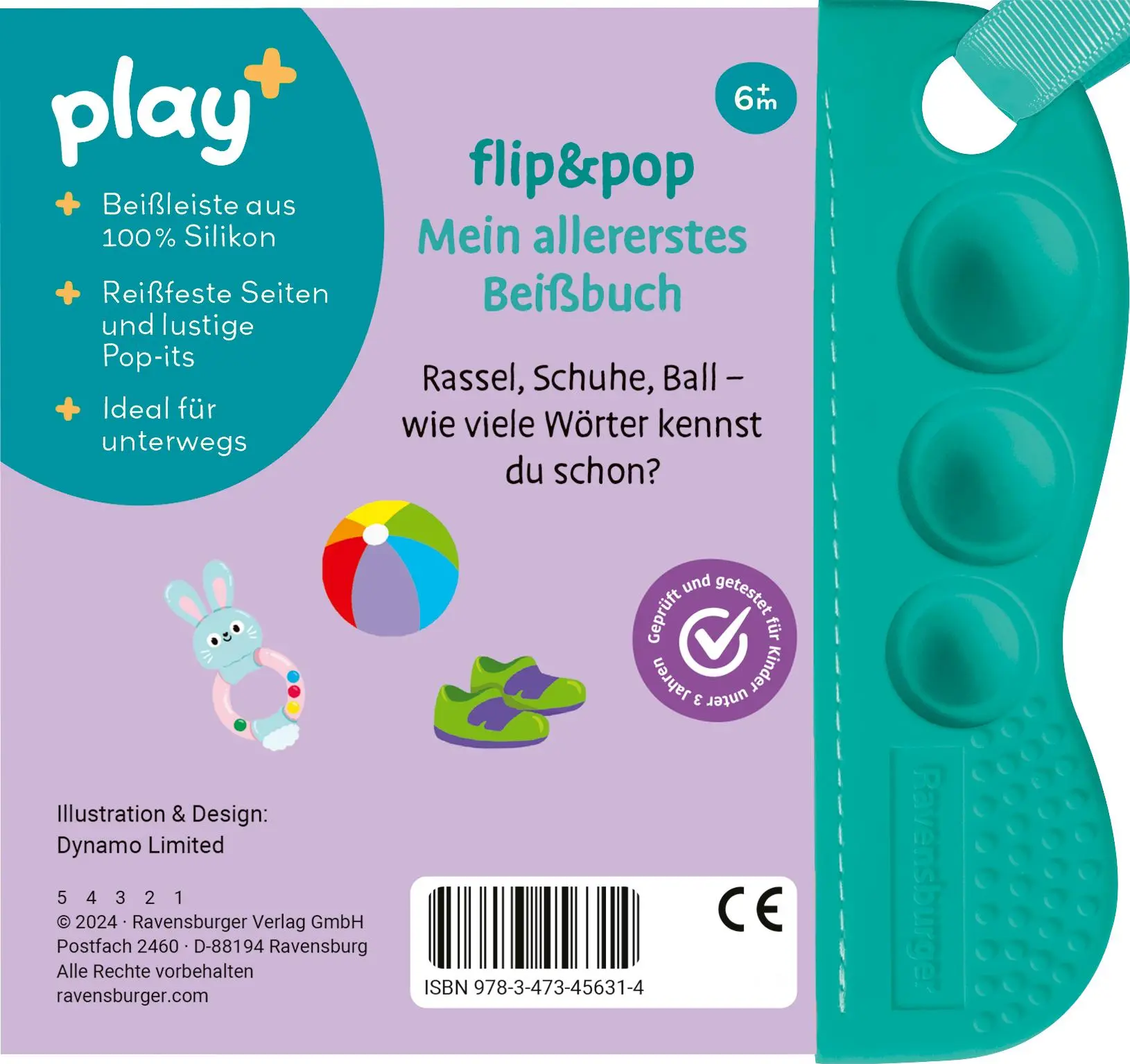 Rückseite: 9783473456314 | Play+ flip&amp;pop Erste Wörter - ab 6 Monate | Mein allererstes Beißbuch