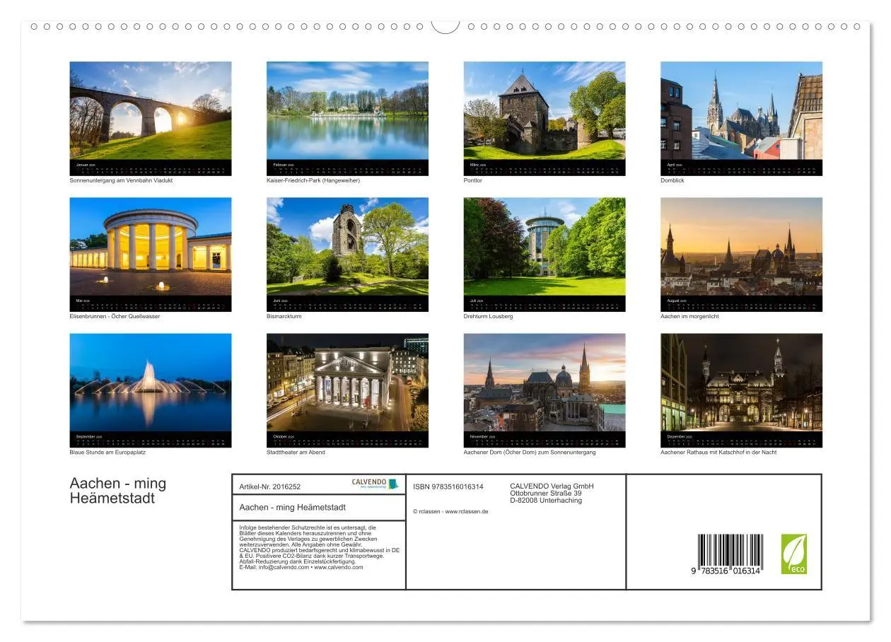 Bild: 9783516016314 | Aachen - ming Heämetstadt (hochwertiger Premium Wandkalender 2026...