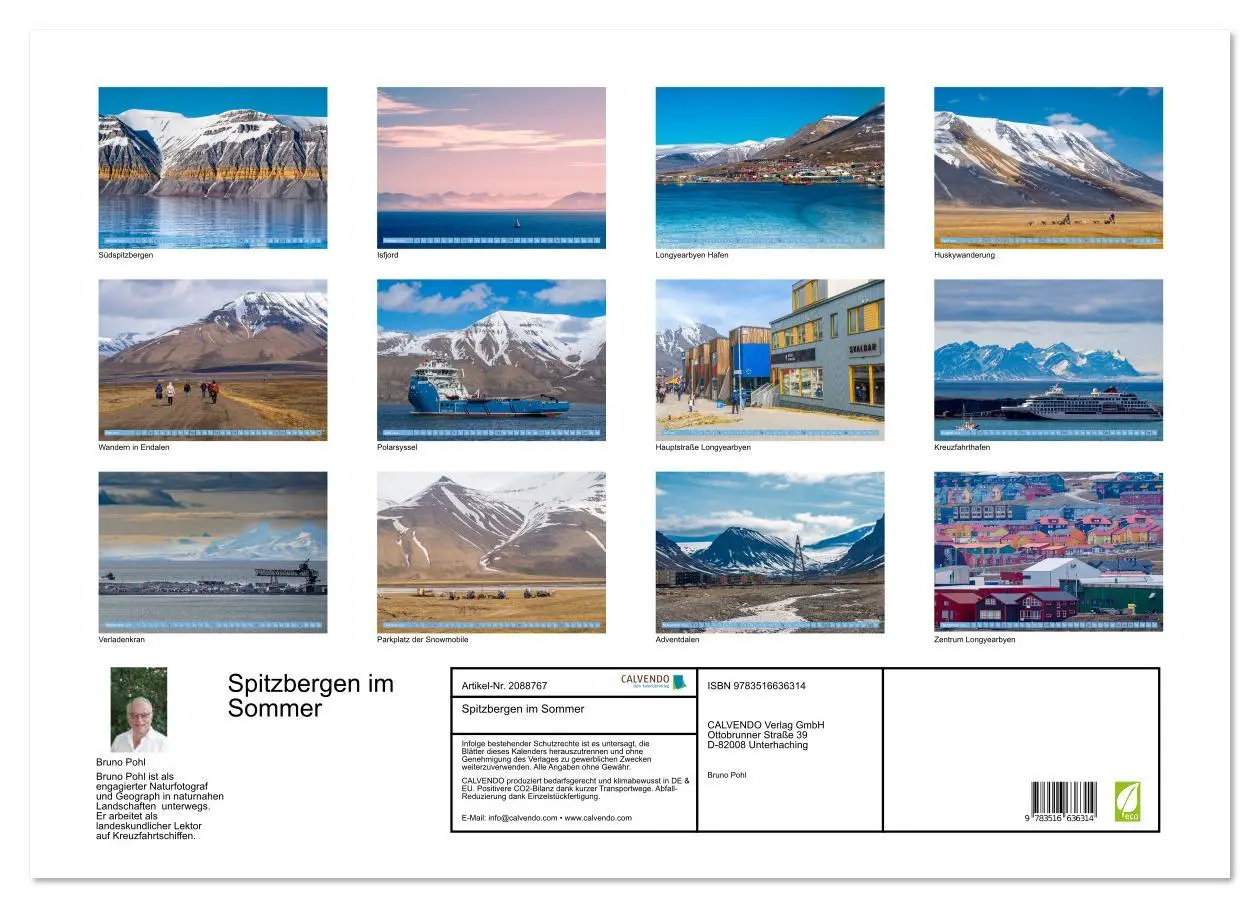 Bild: 9783516636314 | Spitzbergen im Sommer (Wandkalender 2026 DIN A2 quer), CALVENDO...