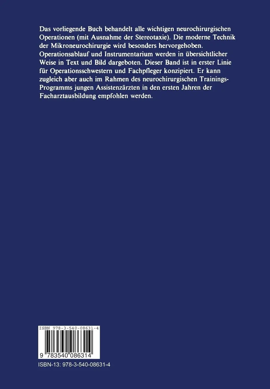 Rückseite: 9783540086314 | Neurochirurgische Operationen | Weiterbildung | J. Hamer (u. a.) | x