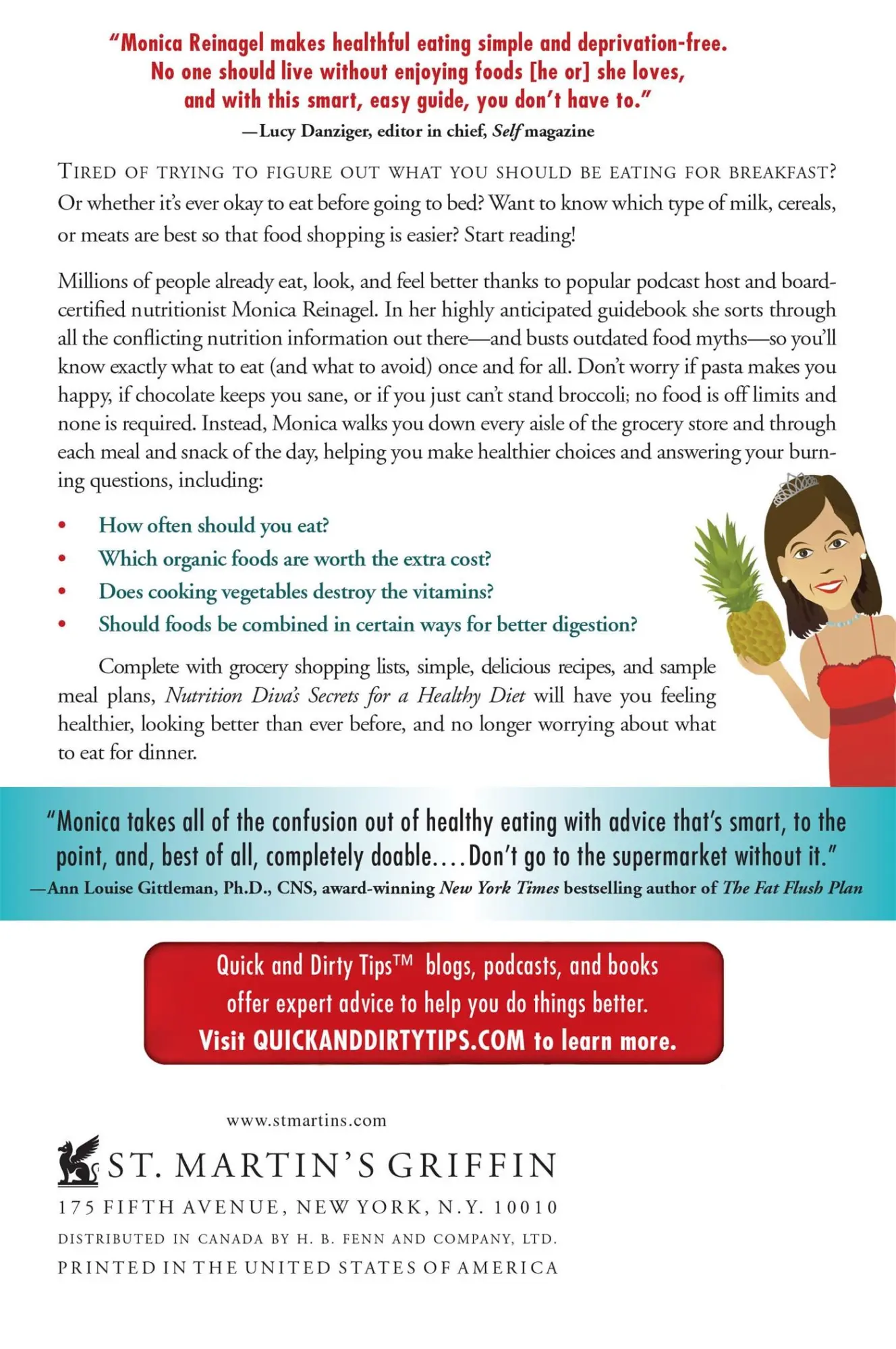Rückseite: 9780312676414 | Nutrition Diva's Secrets for a Healthy Diet | Monica Reinagel | Buch