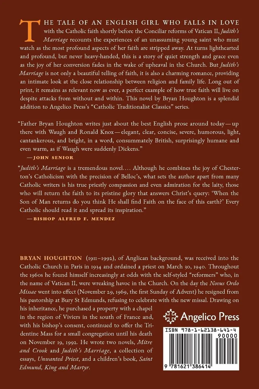 Rückseite: 9781621386414 | Judith's Marriage (Catholic Traditionalist Classics) | Bryan Houghton