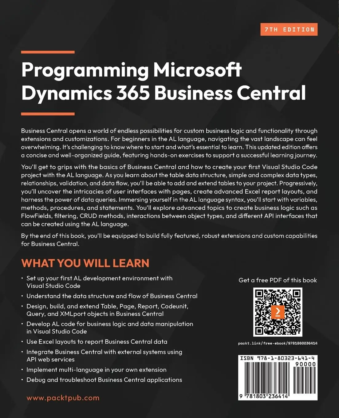 Rückseite: 9781803236414 | Programming Microsoft Dynamics 365 Business Central - Seventh Edition
