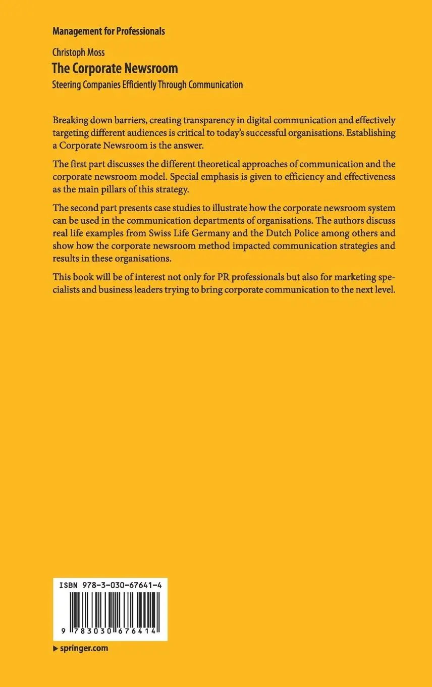 Rückseite: 9783030676414 | The Corporate Newsroom | Christoph Moss | Buch | x | Englisch | 2021