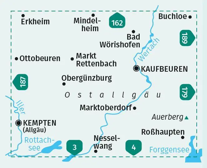 Bild: 9783991216414 | KOMPASS Wanderkarte 188 Ostallgäu, Kaufbeuren 1:50.000 | (Land-)Karte
