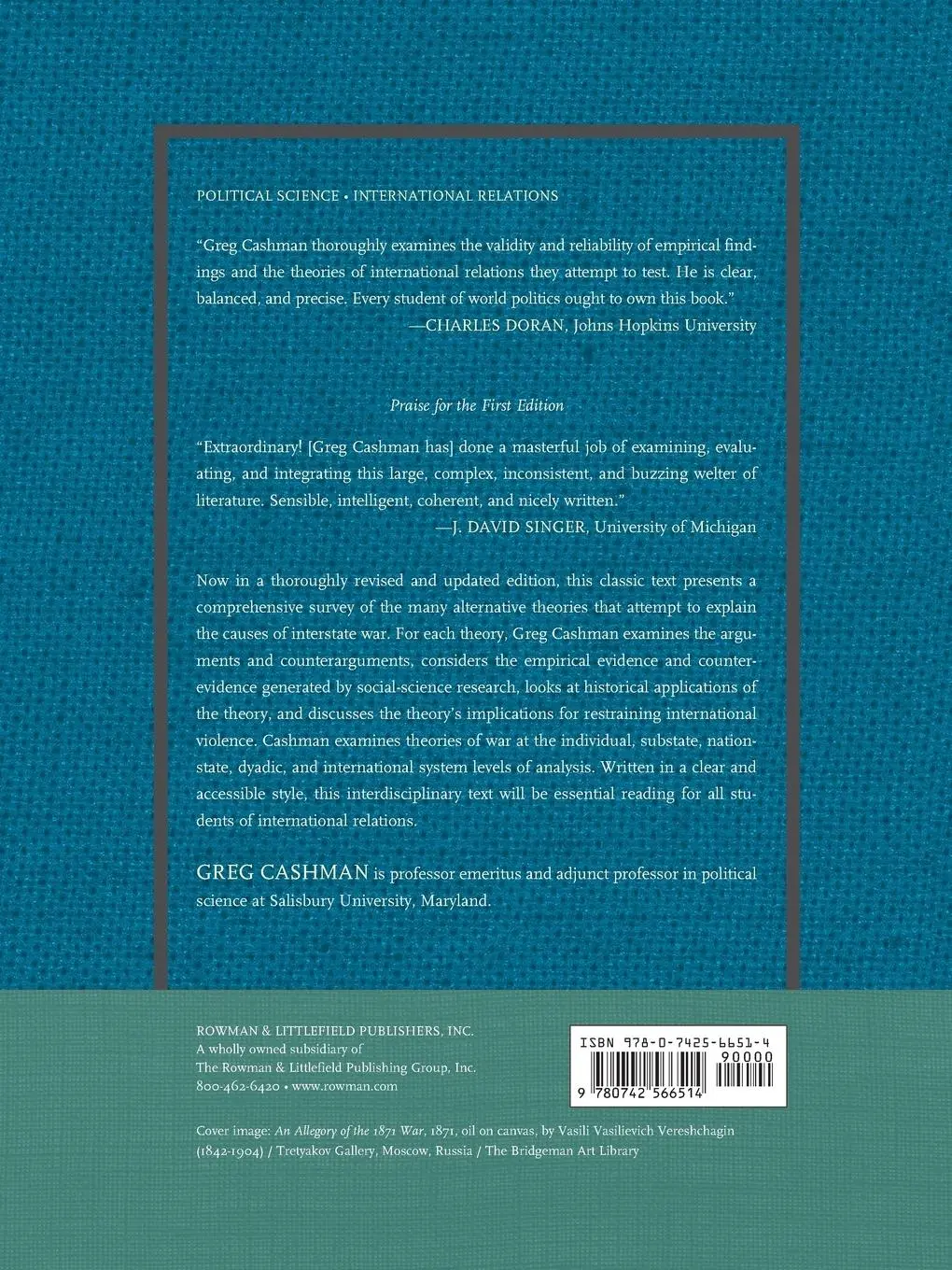 Rückseite: 9780742566514 | What Causes War? | Greg Cashman | Taschenbuch | Englisch | 2013