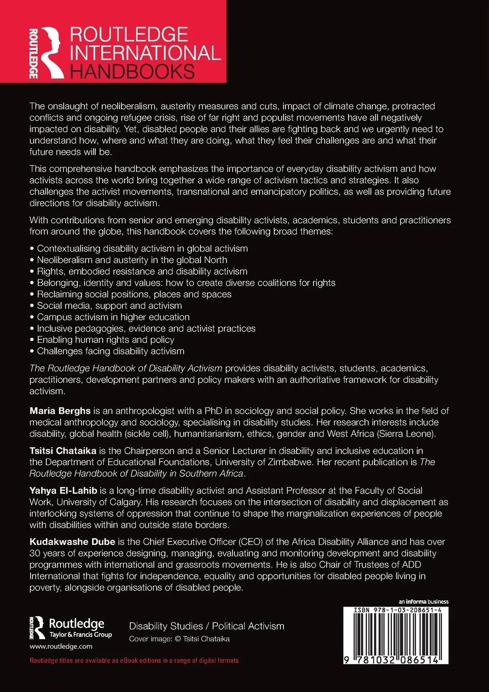 Rückseite: 9781032086514 | The Routledge Handbook of Disability Activism | Maria Berghs (u. a.)