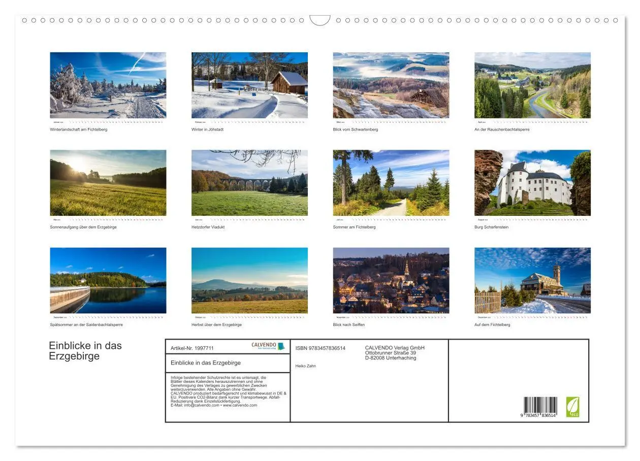Bild: 9783457836514 | Einblicke in das Erzgebirge (Wandkalender 2026 DIN A2 quer),...