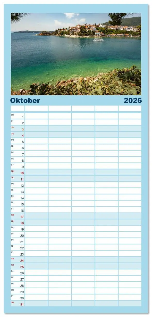 Bild: 9783516616514 | Familienplaner 2026 - Griechenland mit 5 Spalten (Wandkalender, 21...