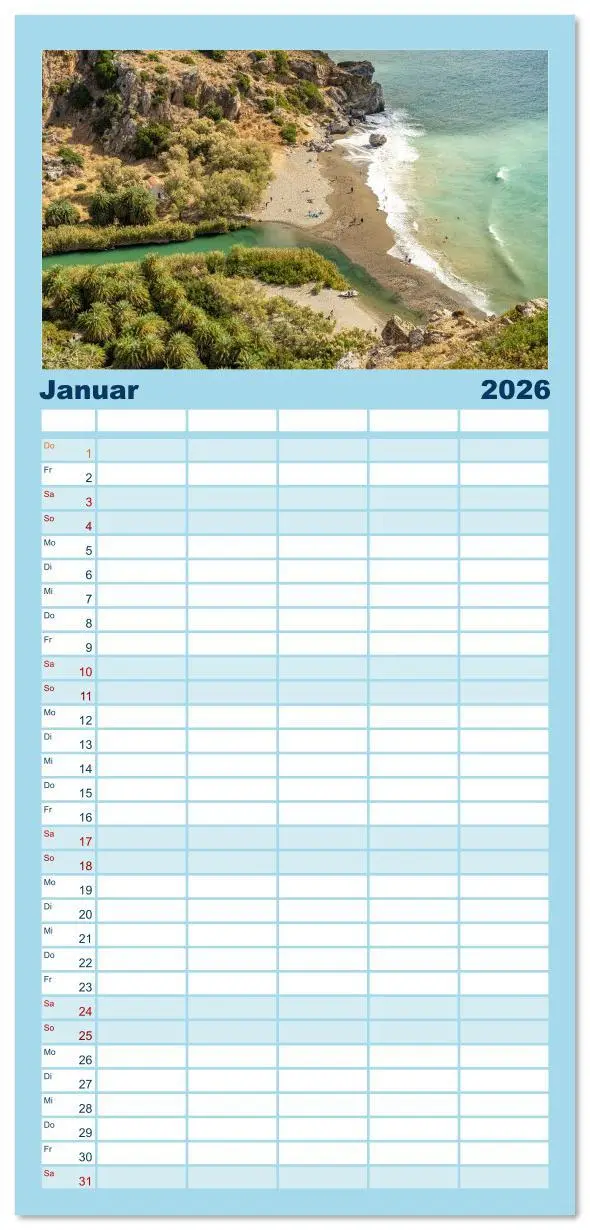 Bild: 9783516616514 | Familienplaner 2026 - Griechenland mit 5 Spalten (Wandkalender, 21...