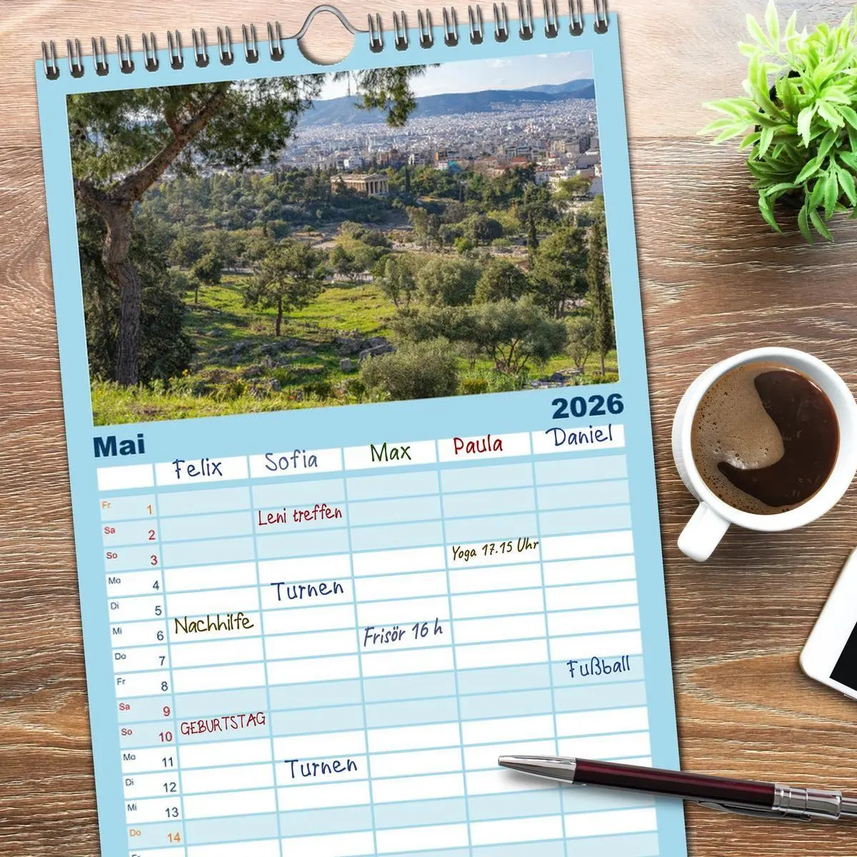Bild: 9783516616514 | Familienplaner 2026 - Griechenland mit 5 Spalten (Wandkalender, 21...