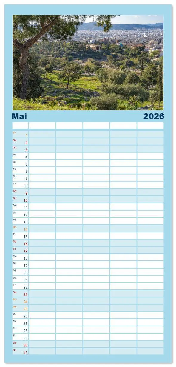 Bild: 9783516616514 | Familienplaner 2026 - Griechenland mit 5 Spalten (Wandkalender, 21...