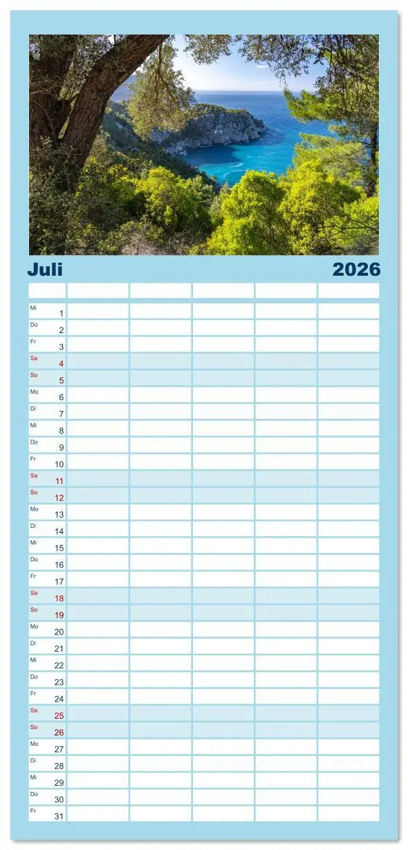 Bild: 9783516616514 | Familienplaner 2026 - Griechenland mit 5 Spalten (Wandkalender, 21...