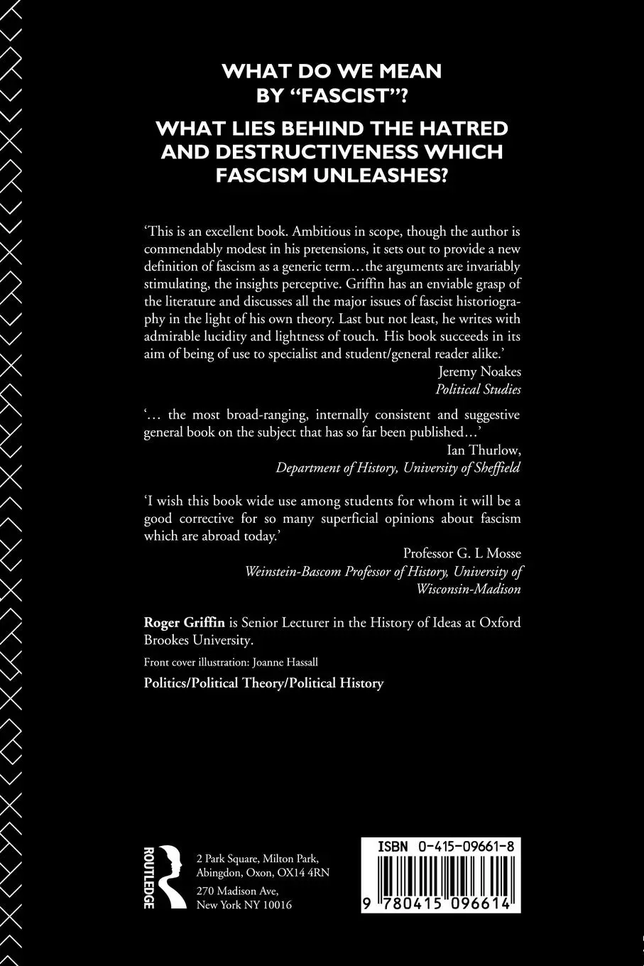 Rückseite: 9780415096614 | The Nature of Fascism | Roger Griffin | Taschenbuch | Englisch | 1993