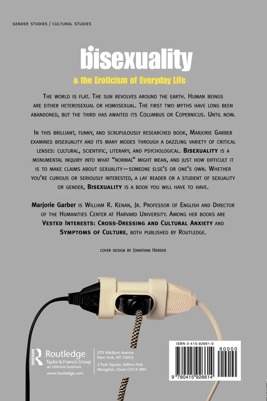 Rückseite: 9780415926614 | Bisexuality and the Eroticism of Everyday Life | Marjorie Garber