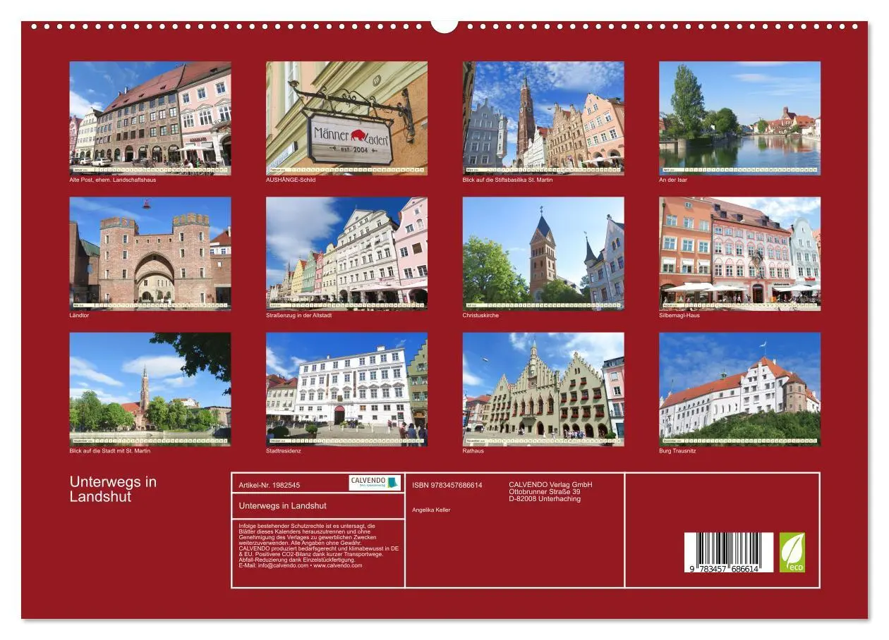 Bild: 9783457686614 | Unterwegs in Landshut (hochwertiger Premium Wandkalender 2026 DIN...