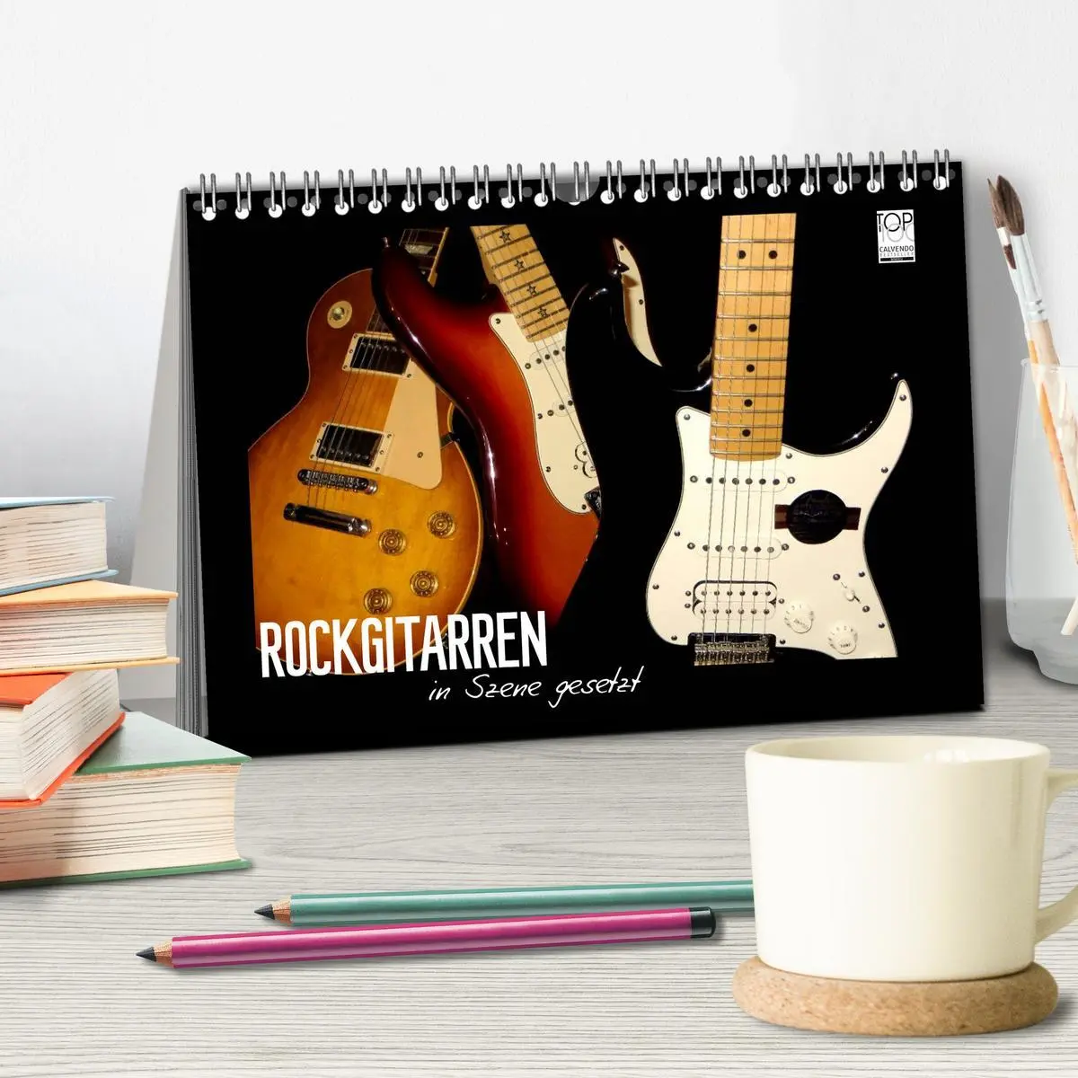 Bild: 9783516156614 | ROCKGITARREN in Szene gesetzt (Tischkalender 2026 DIN A5 quer),...