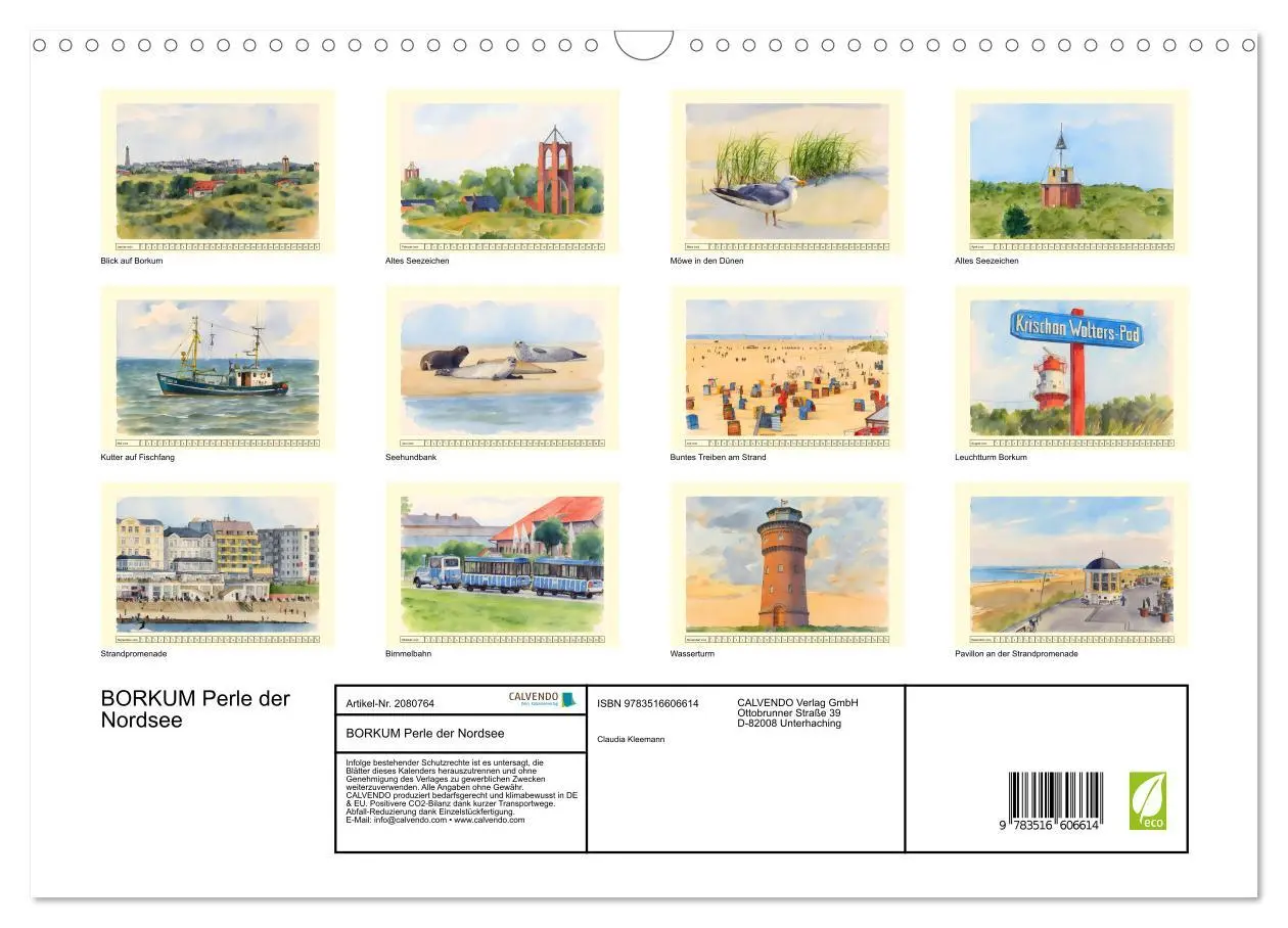 Bild: 9783516606614 | BORKUM Perle der Nordsee (Wandkalender 2026 DIN A3 quer), CALVENDO...
