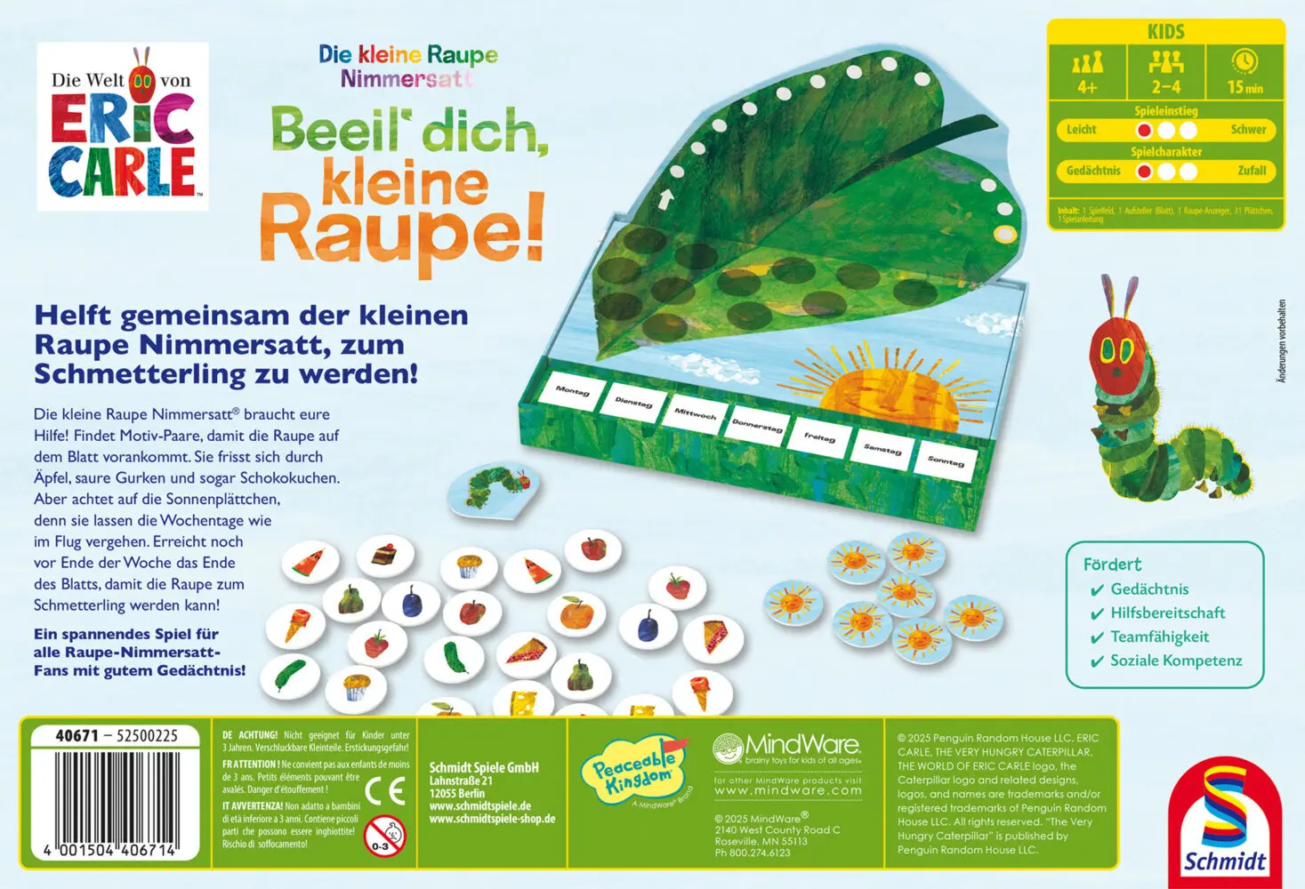 Bild: 4001504406714 | Die kleine Raupe Nimmersatt, Beeil dich, kleine Raupe! | Spiel | we