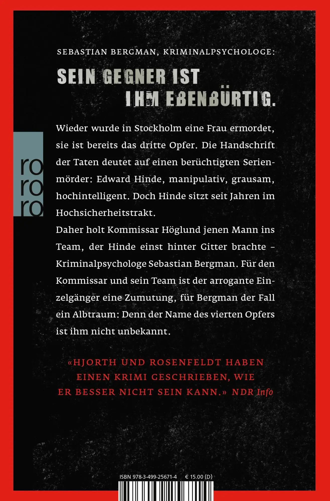 Rückseite: 9783499256714 | Die Frauen, die er kannte | Ein Fall für Sebastian Bergman | Buch
