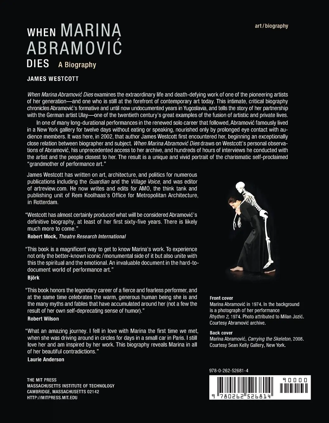 Rückseite: 9780262526814 | When Marina Abramovic Dies | A Biography | James Westcott | Buch