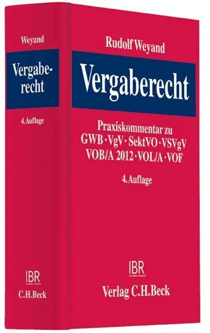 Cover: 9783406626814 | Vergaberecht | Rudolf Weyand | Buch | IBR, Immobilien &amp; Baurecht