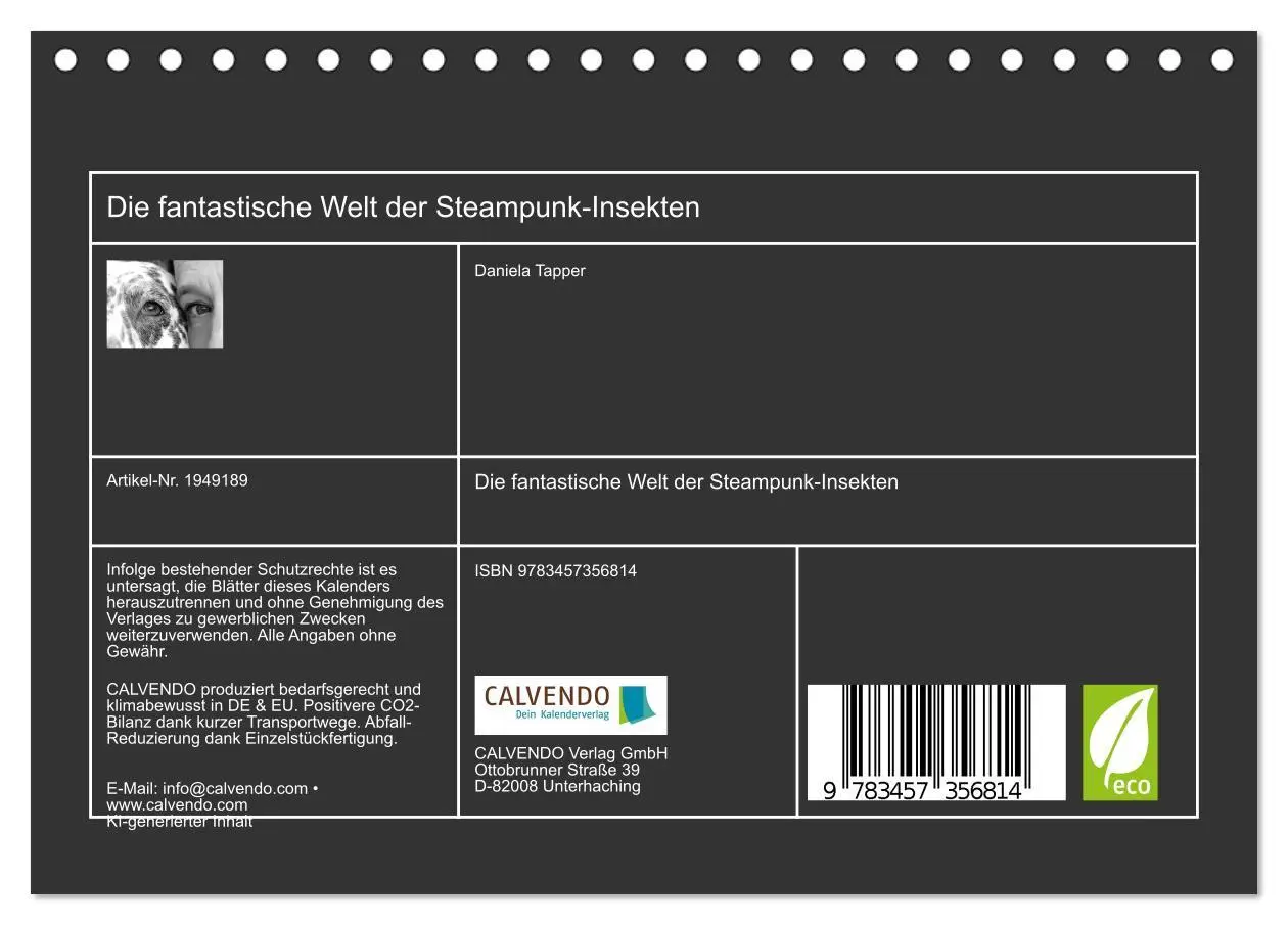 Bild: 9783457356814 | Die fantastische Welt der Steampunk-Insekten (Tischkalender 2026...
