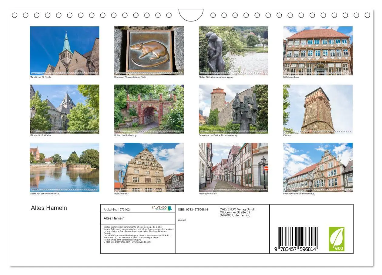 Bild: 9783457596814 | Altes Hameln (Wandkalender 2026 DIN A4 quer), CALVENDO Monatskalender