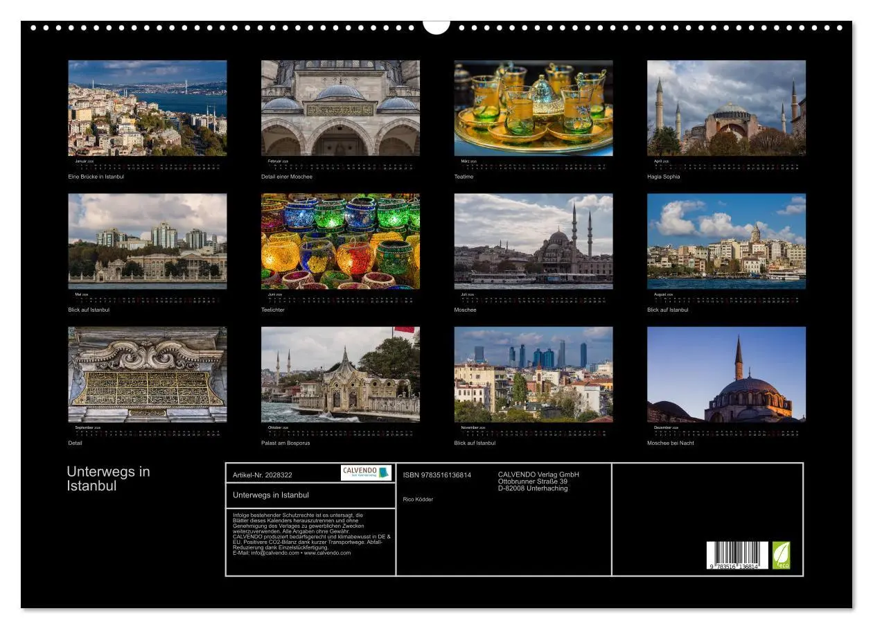 Bild: 9783516136814 | Unterwegs in Istanbul (Wandkalender 2026 DIN A2 quer), CALVENDO...