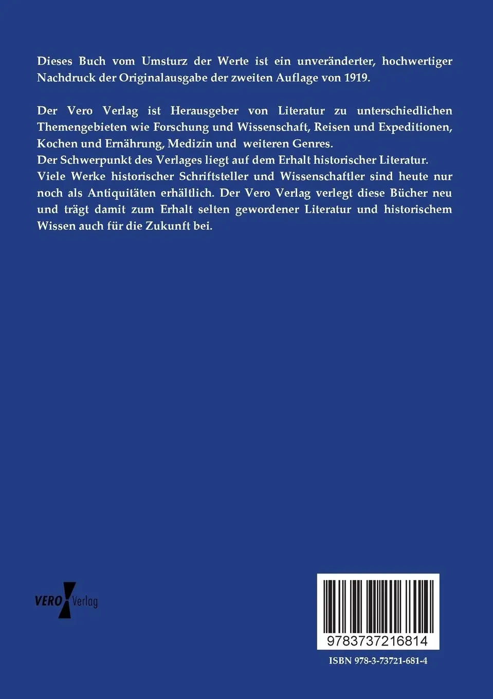 Rückseite: 9783737216814 | Vom Umsturz der Werte | Max Scheler | Taschenbuch | 320 S. | Deutsch