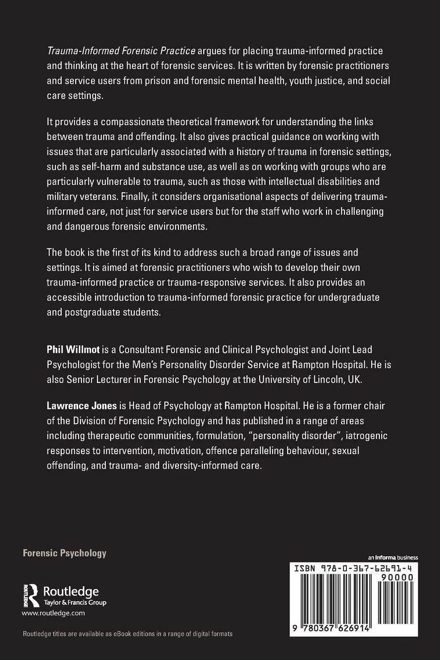 Rückseite: 9780367626914 | Trauma-Informed Forensic Practice | Phil Willmot (u. a.) | Taschenbuch