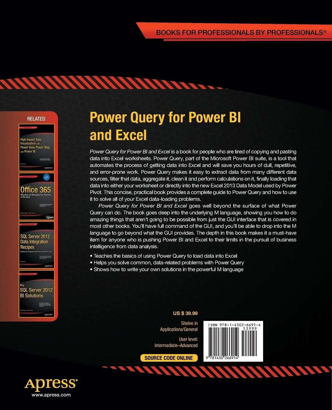 Rückseite: 9781430266914 | Power Query for Power BI and Excel | Christopher Webb (u. a.) | Buch