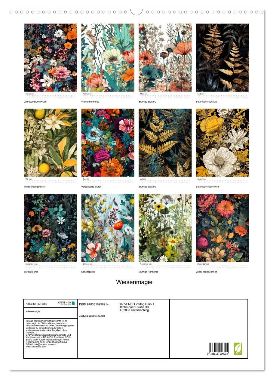 Bild: 9783516296914 | Wiesenmagie (Wandkalender 2026 DIN A2 hoch), CALVENDO Monatskalender