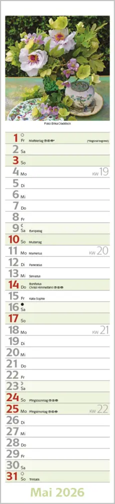 Bild: 9783731886914 | Flowers Langplaner 2026 | Langplaner | Verlag Korsch | Kalender | 2026